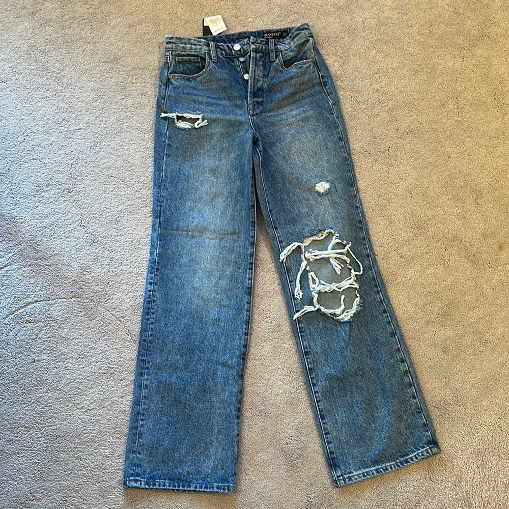 NWT Blank NYC wide leg distressed jeans